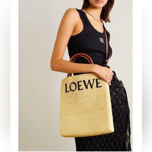 LOEWE A4 raffia tote bag